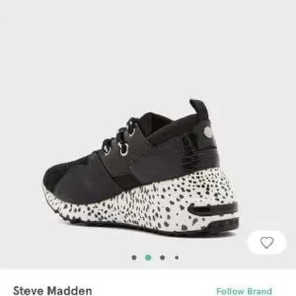 Steve Madden, Cliff  black and white speckled wedge sneakers - Picture 1 of 12